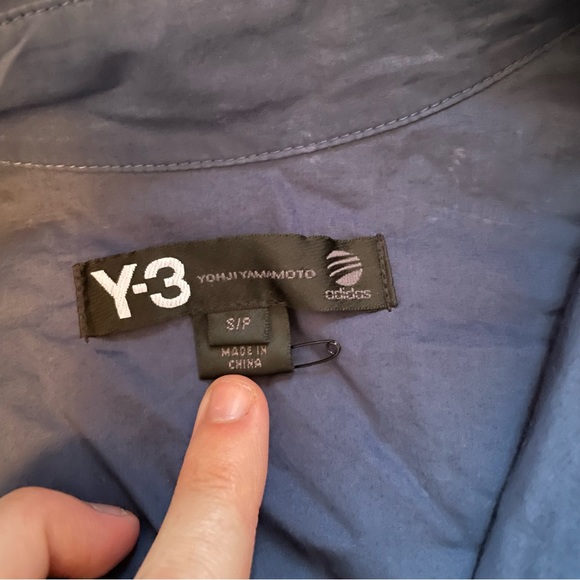 Y-3 Yohji Yamamoto x Adidas Navy Asymmetrical Button Front Collared Tunic Dress - Picture 2 of 9